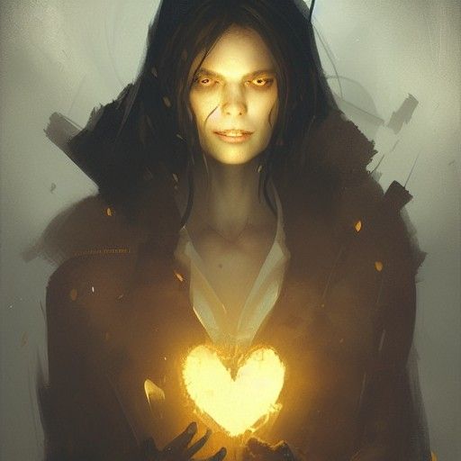 Sinister Golden Heart, Greg Rutkowski Style
