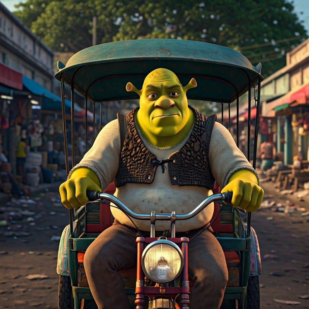 Shrek's Chaotic Taxi Ride Through Central Market