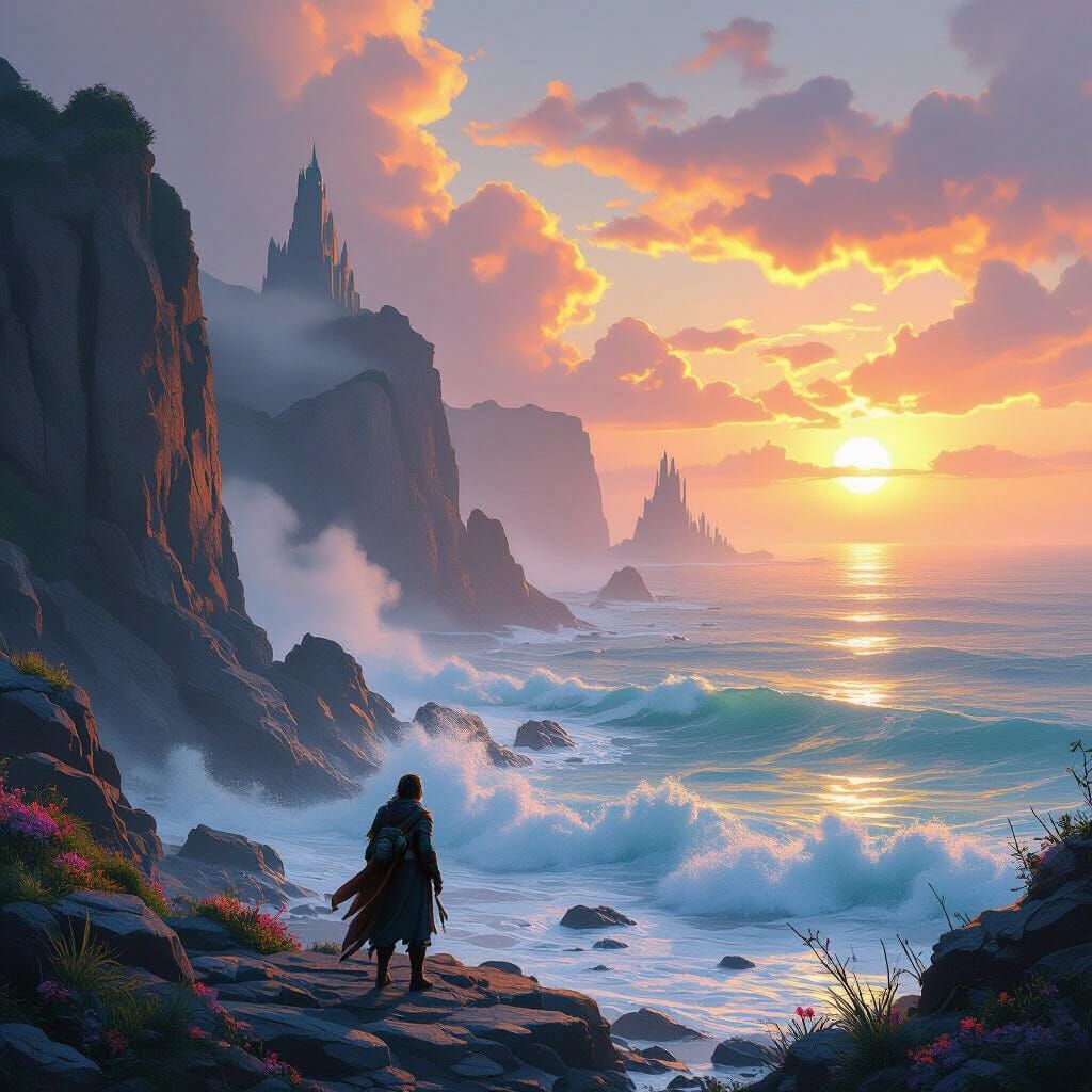 Fantasy RPG Shoreline with Submerged City