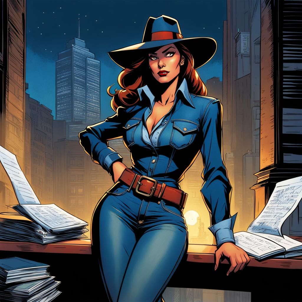 Carmen Sandiego as Student: Comic Book Art