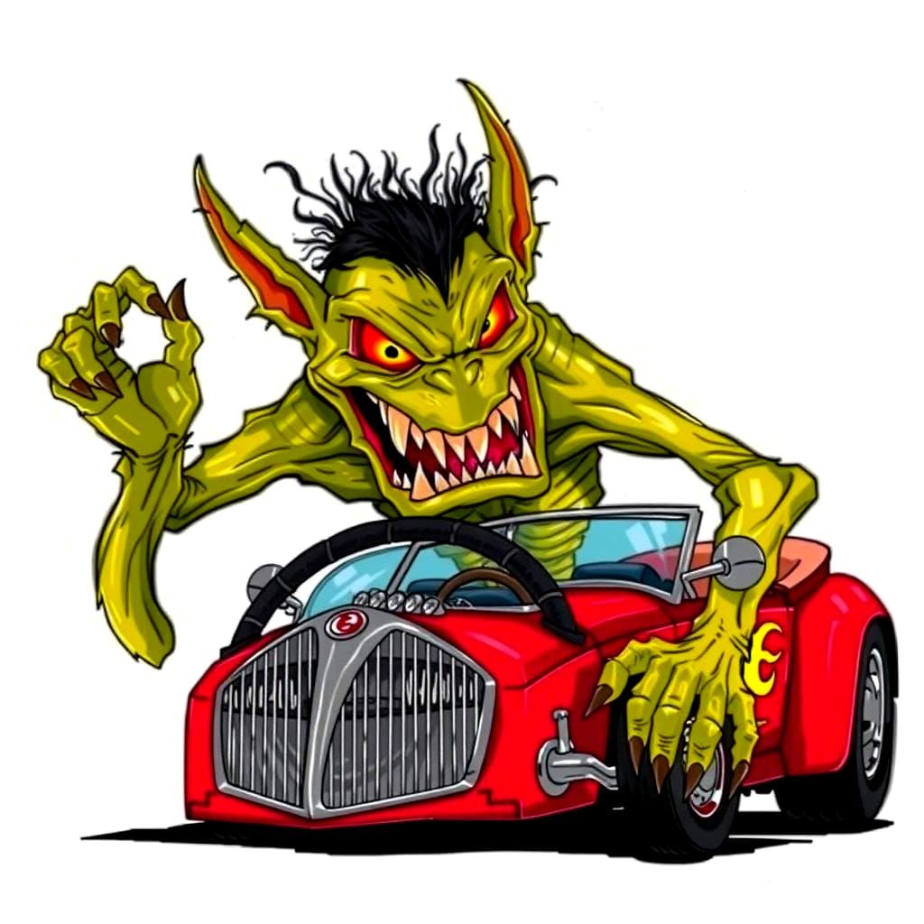 Chupa Cabra joyride on his Hot-rod