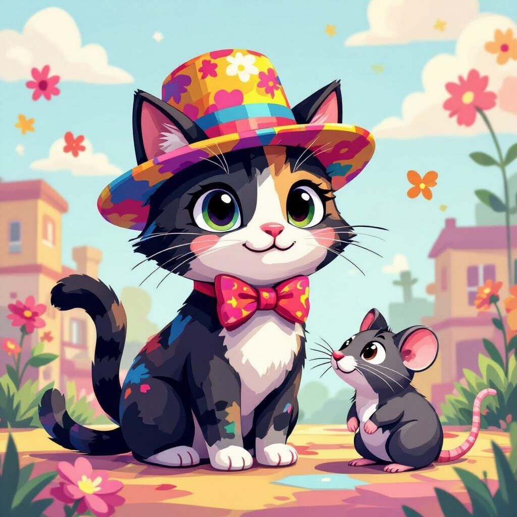 Roblox-Style Cat and Rat in Blocky Environment