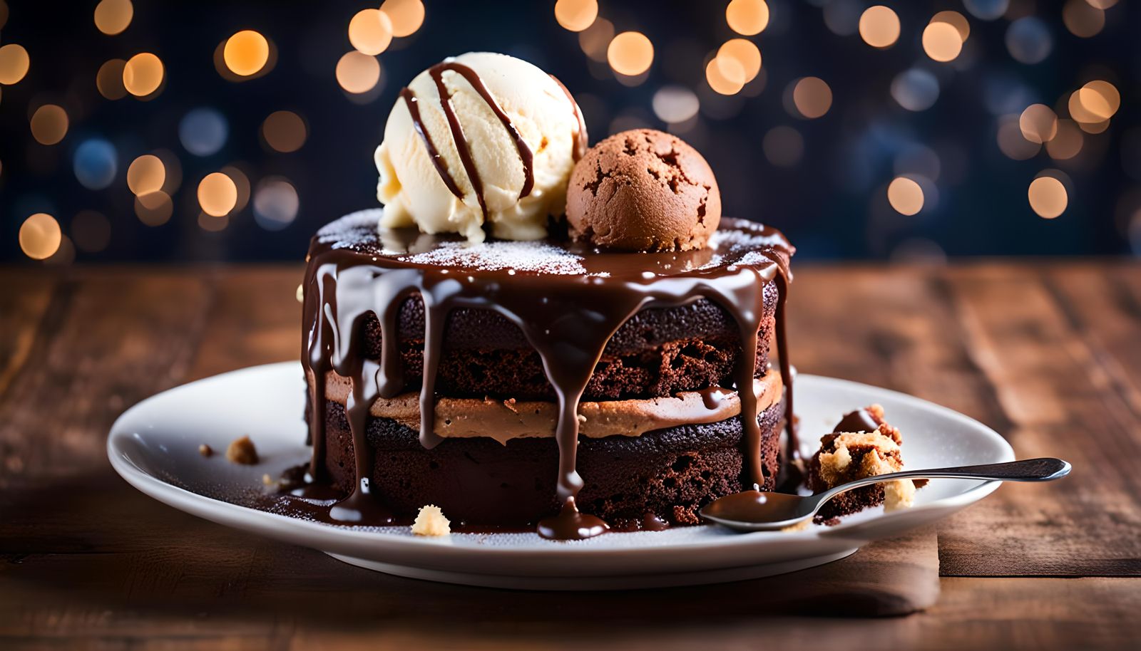 Chocolate Cake with Ice Cream: Professional Photography