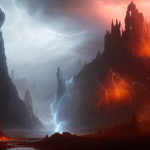 Handsome Man in Lightning Storm: Fantasy Concept Art