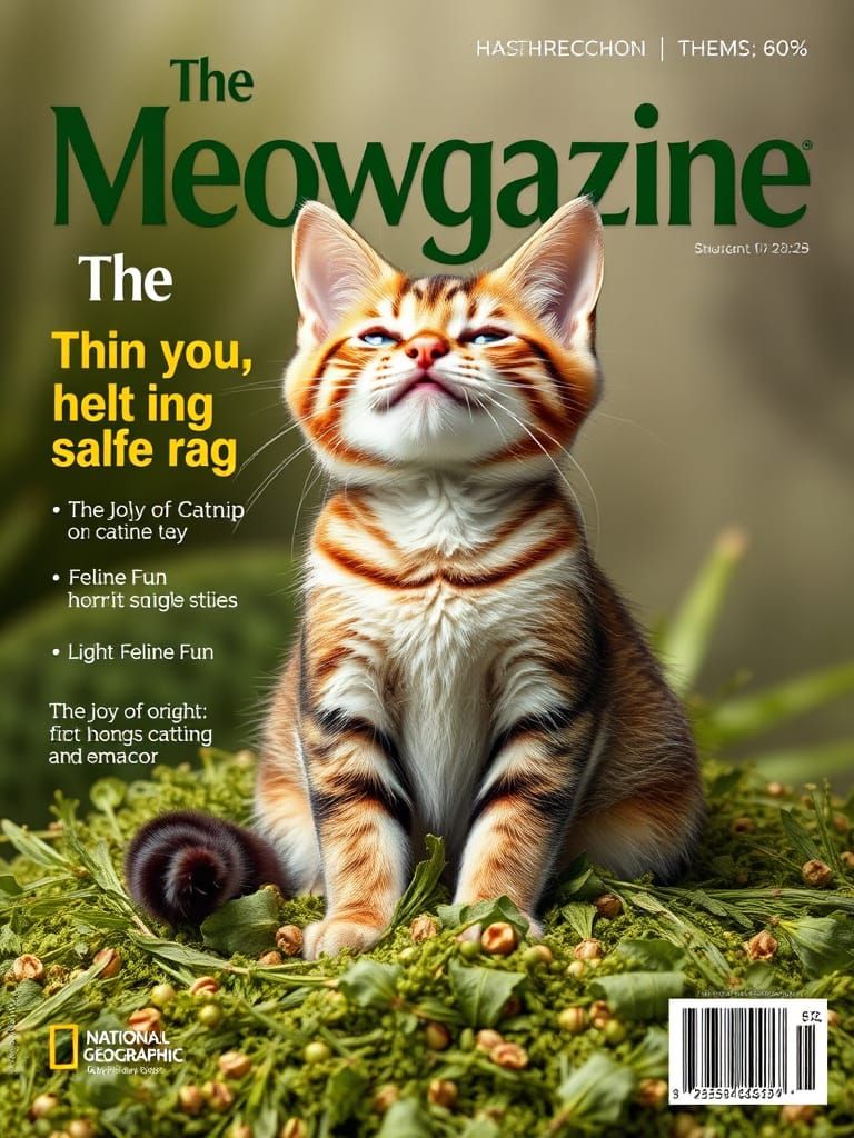 Blissful Cat on "The Meowgazine" Cover