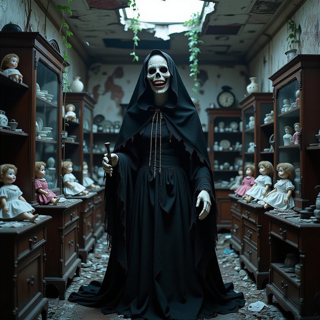 Monolithic Mannequin Hybrid in Abandoned Antique Shop