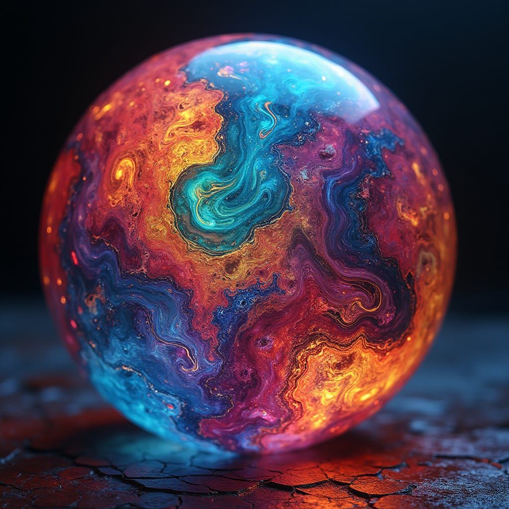 Surreal Stained Glass Spheres in Mid-Side Lighting