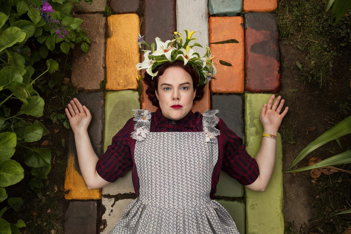 Spirioffom Ursinae Hopsack Pinafore Fringed-Lily Crazy-Pavin...