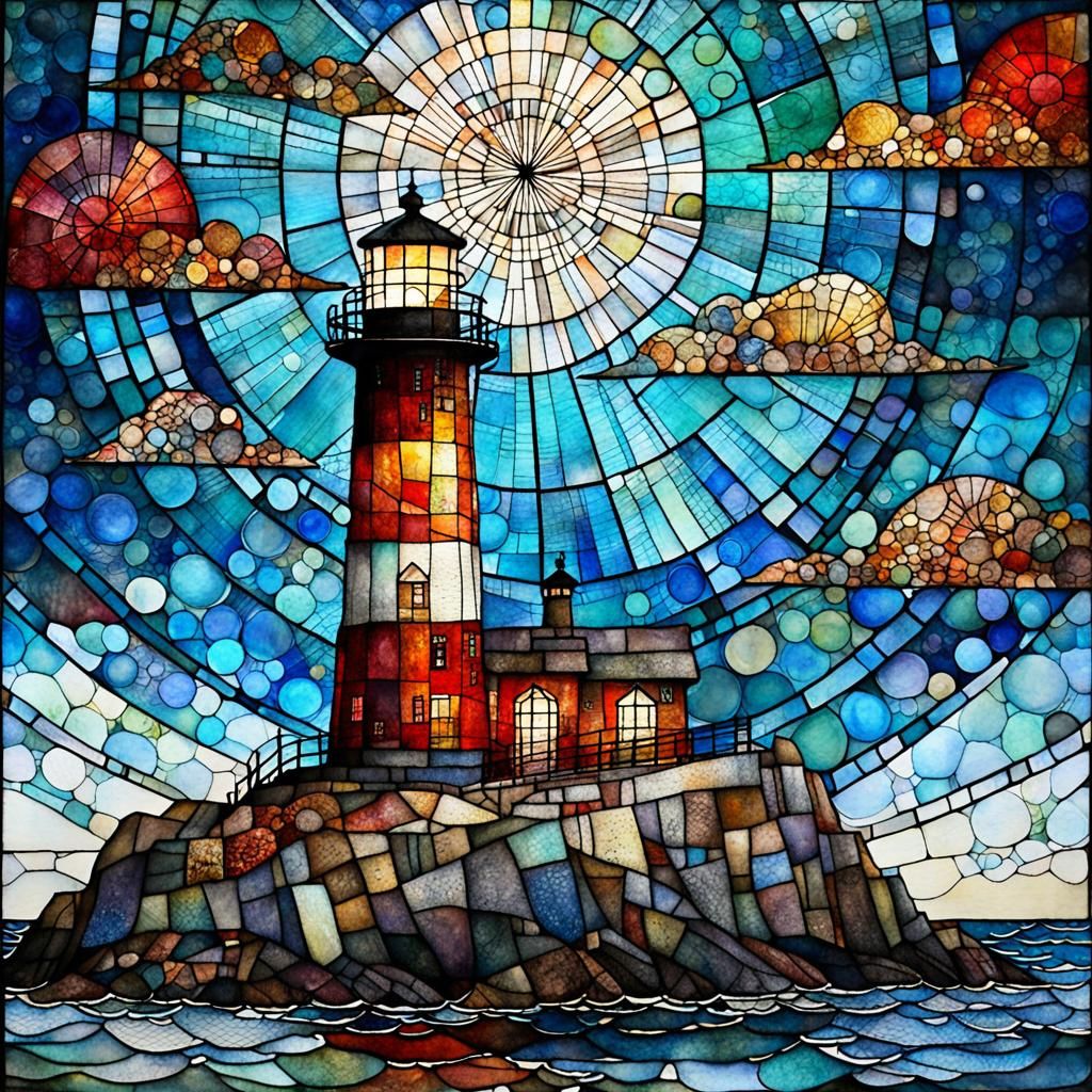 Stained glass lighthouse..