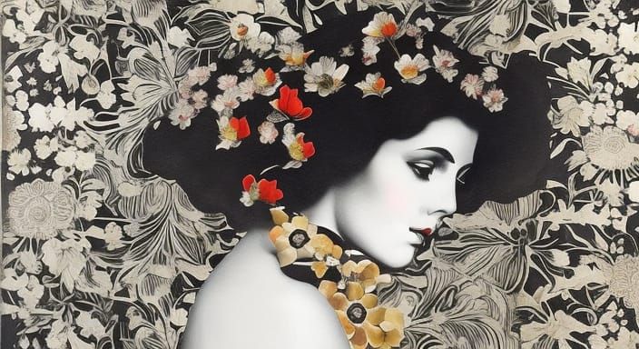 woman with flower