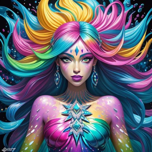Vibrant Goddess of the Rainbow Realm