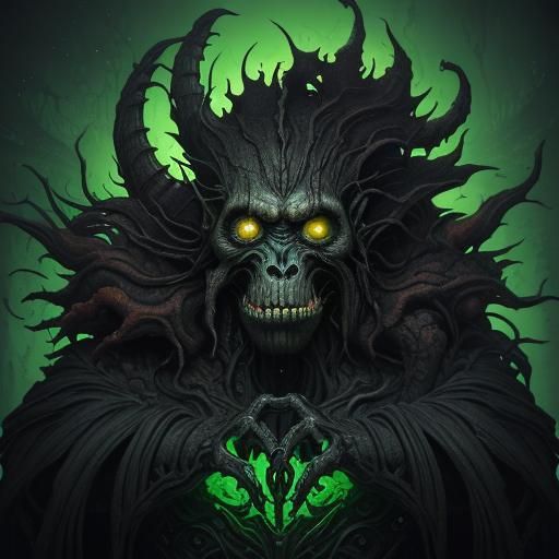 Biomechanical Horror: Bleeding Baboon in Oily Darkness