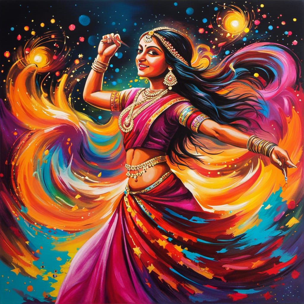 Diwali Dance: Vibrant Graffiti Art Celebration