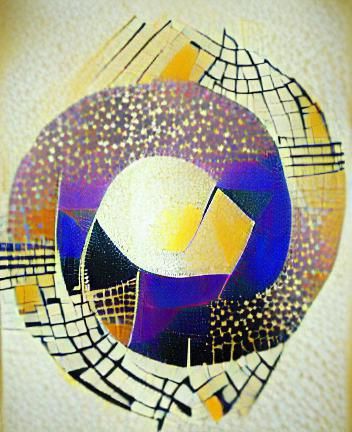 Art Deco Geometric Abstract in Pointillism Style