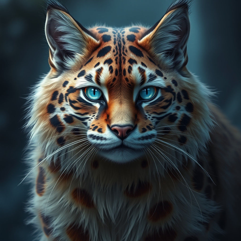 Clouded Leopard with Piercing Blue Eyes