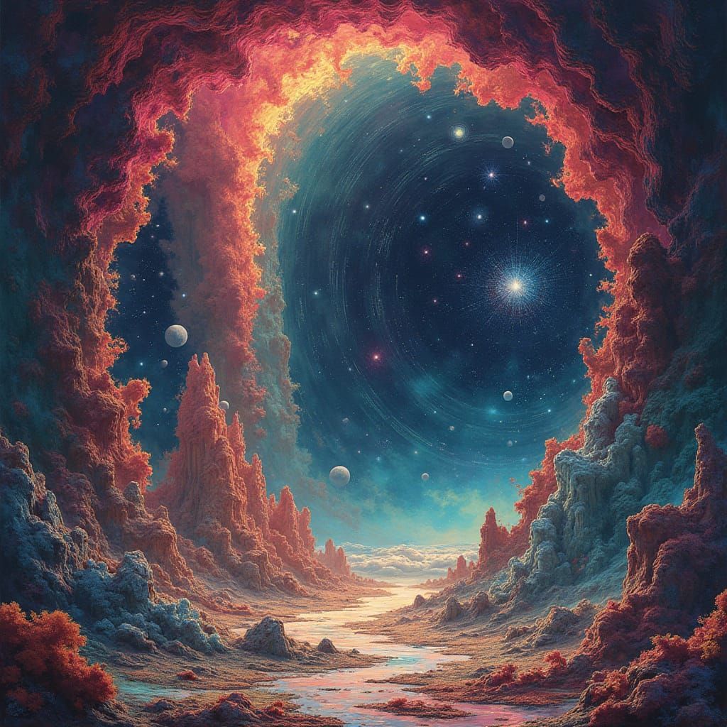 Surreal Space Opera Poster in Expressionist Style