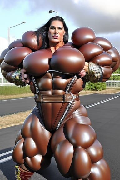 Muscular Woman in Muscle Suit Photography