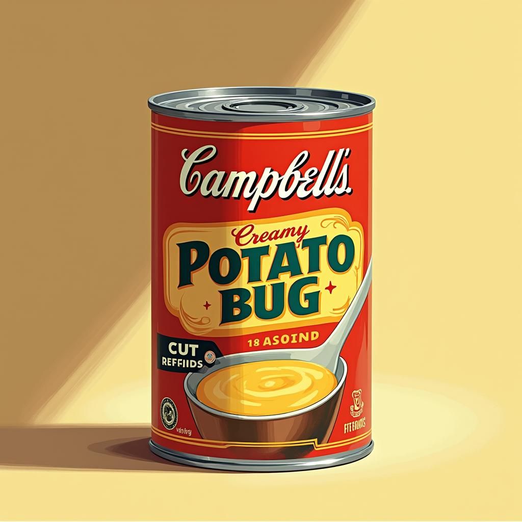 Vintage Campbell's Soup Can in Classic Illustration Style