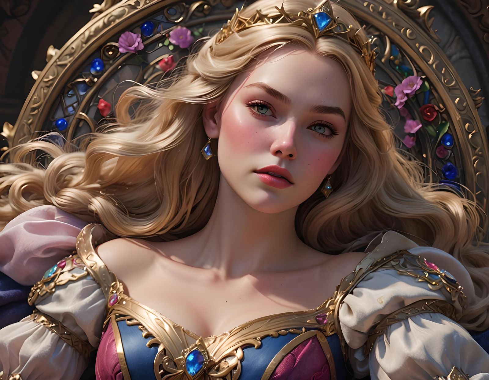 Princess Aurora: Hyperrealistic Digital Portrait