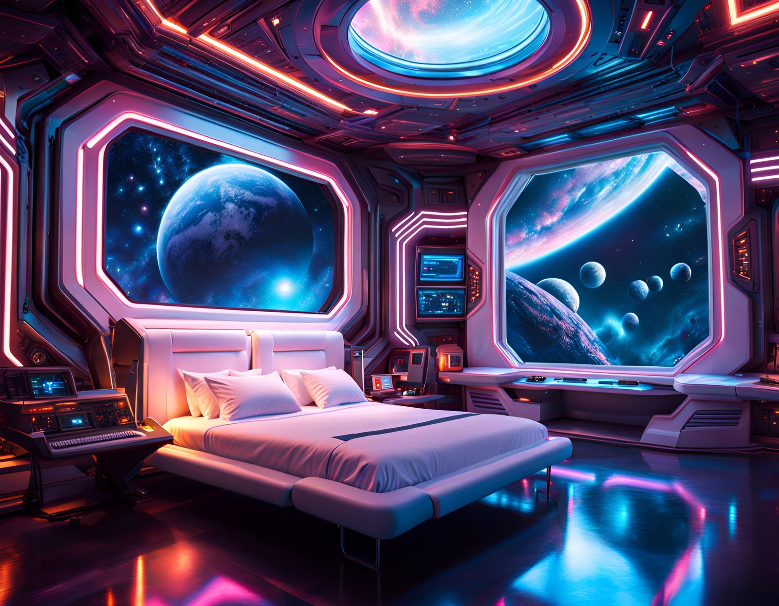 SciFi Bedroom in a Spaceship