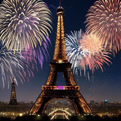 Eiffel Tower Celebrates New Year's in Hyper-Realism