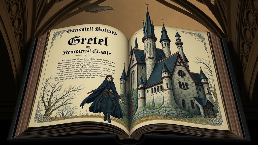 Gothic Hansel and Gretel Storybook Illustration