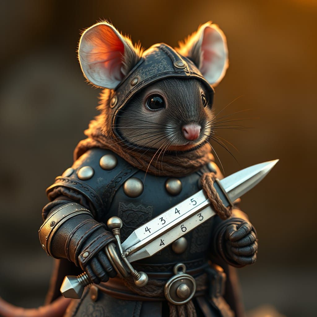 Miniature Knight in Rustic Armor