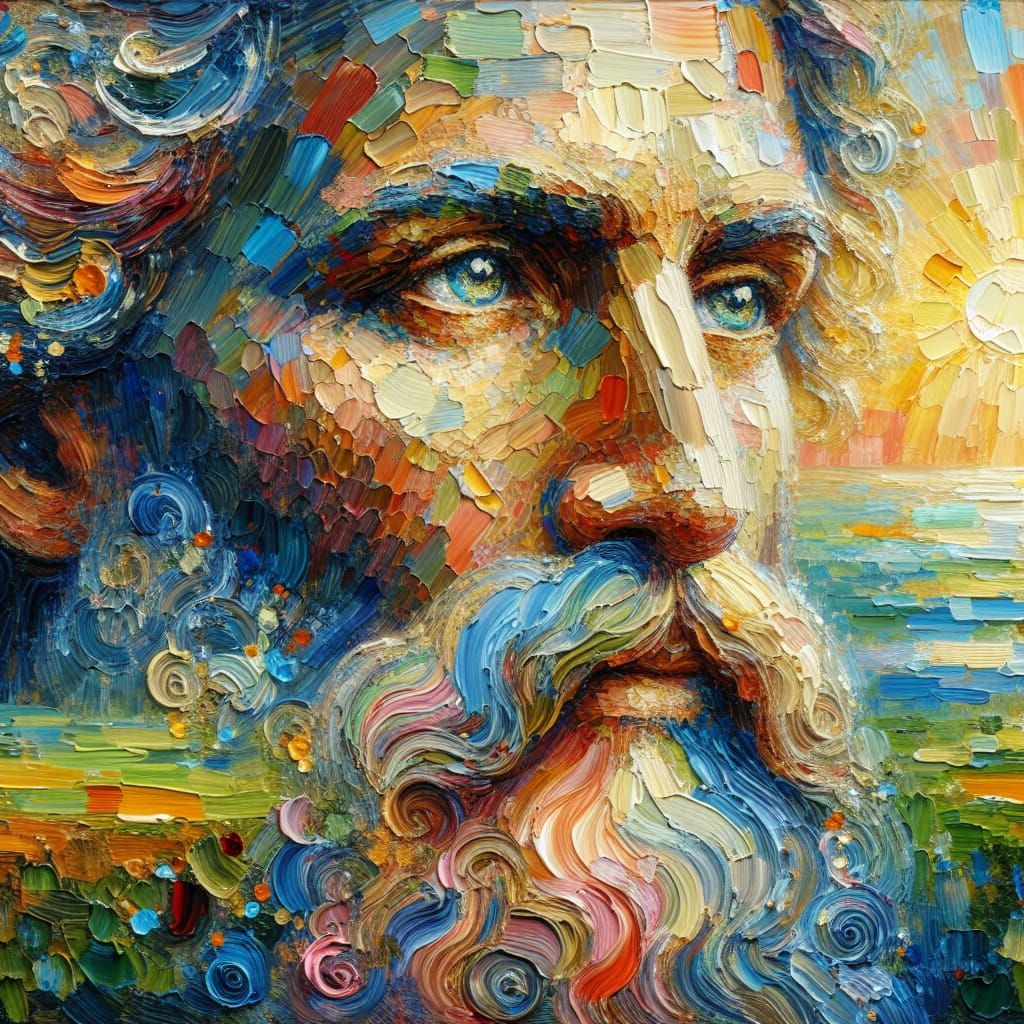 Enchanting Eyes: A Neo-Impressionistic Spiritual Painting