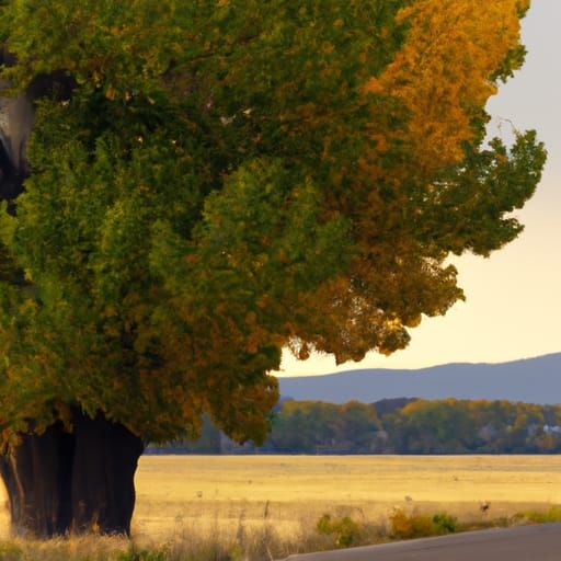 Majestic Cottonwood Tree Displaying Fall Colors in 8K