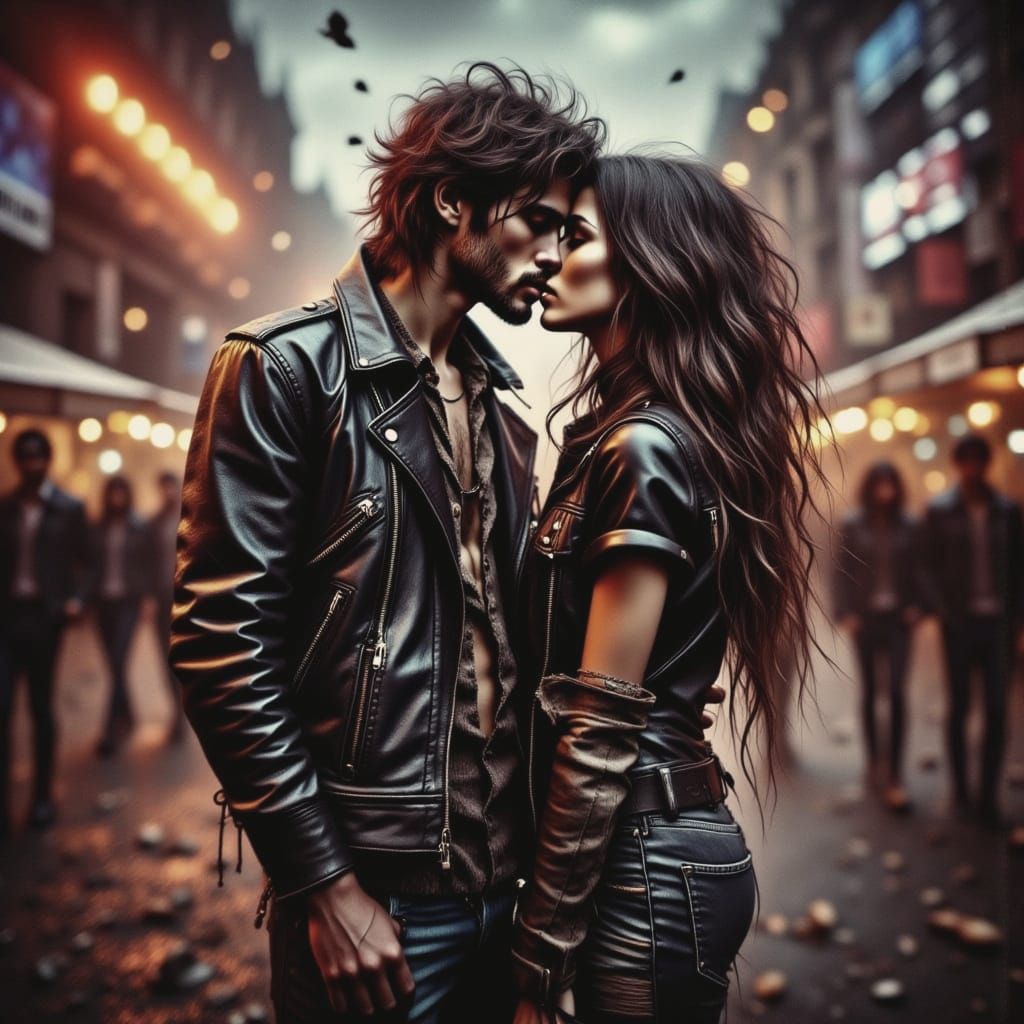 Couple About to Kiss at Outdoor Concert