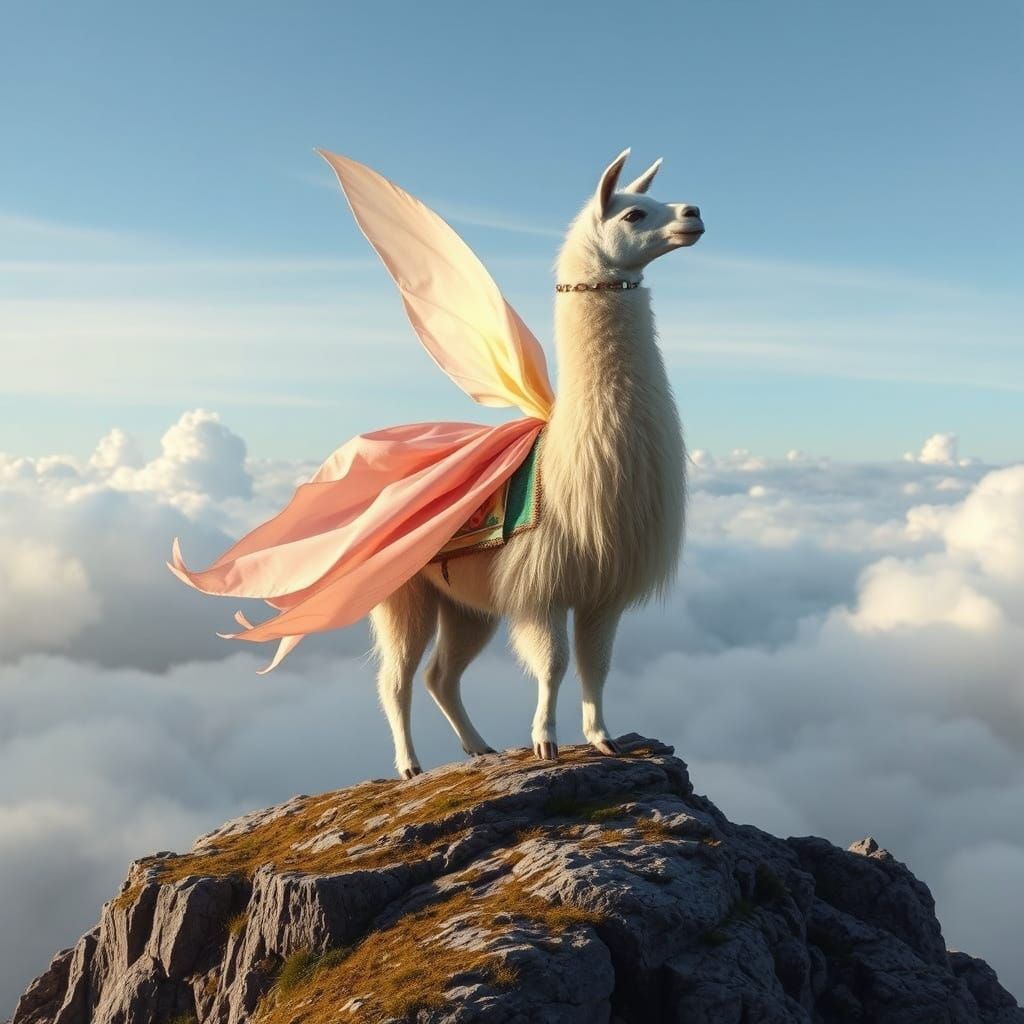 Ethereal Llama Ascends Celestial Realm