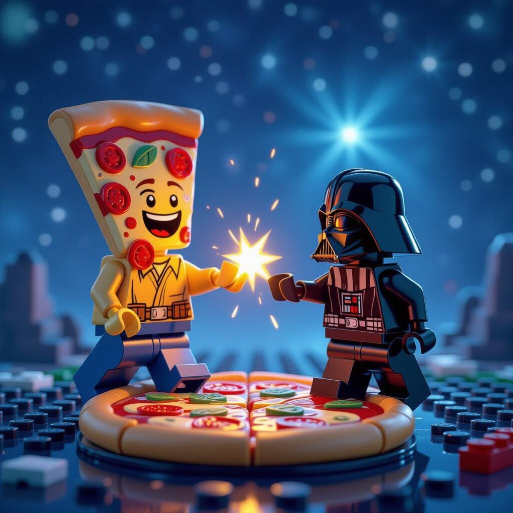 Star Wars LEGO Pizza Battle in Cosmic Delivery