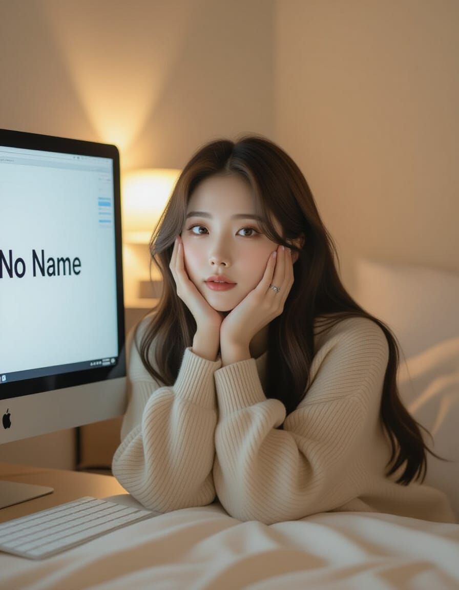 Glamorous K-Pop Idol in Cozy Room