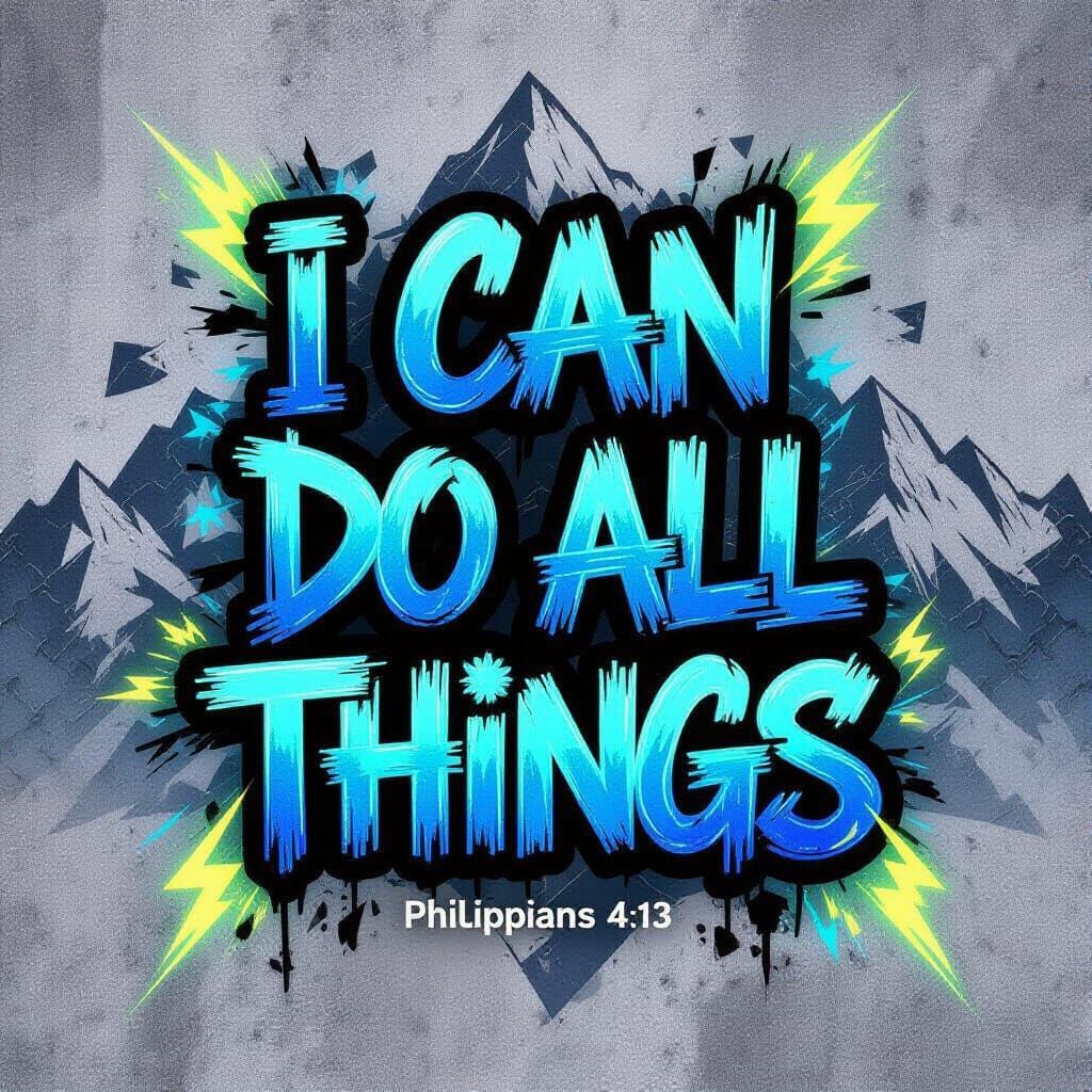 Distressed Graffiti Typography: I Can Do All Things