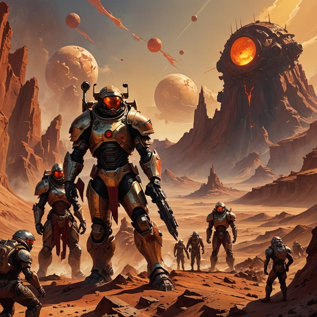 Gods of Mars in Heroic Fantasy Art Style