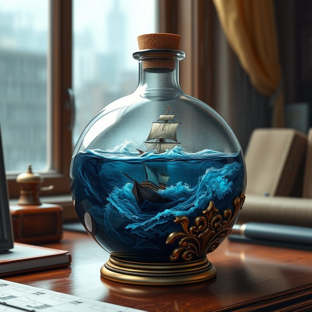 Ship in a Bottle: Turbulent Seas in 3D