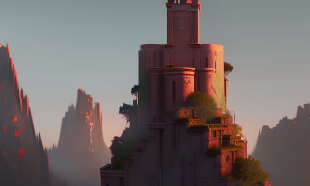 Detailed Matte Painting in Deep Color