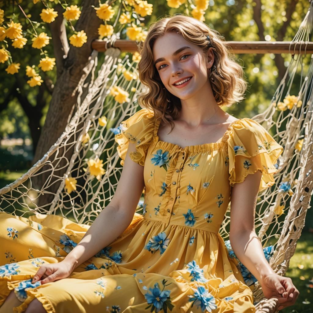 Vivid Portrait of a Young Person in a Summer Dress