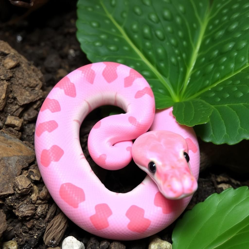 Vibrant Pink Strawberry Ball Python Image