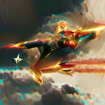 Dynamic Captain Marvel Illustration