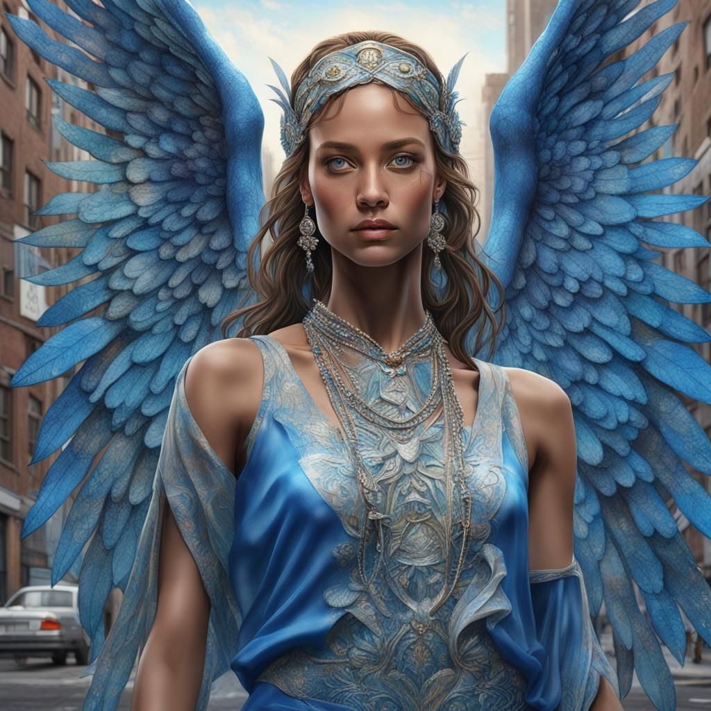 Ethereal Jersey Woman in High-Fantasy Graffiti Art