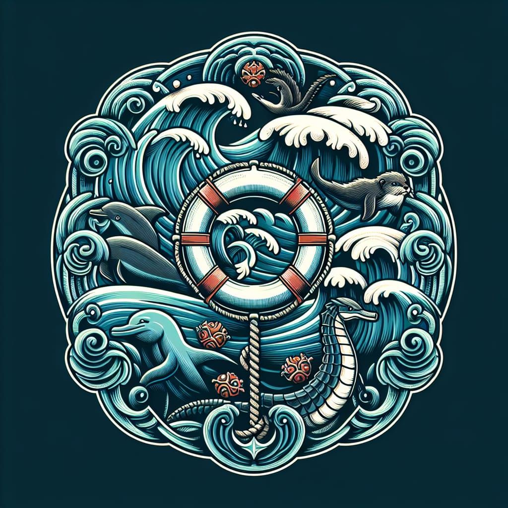 Rescue Team: Cute Sea Animals and Lifeguard Design