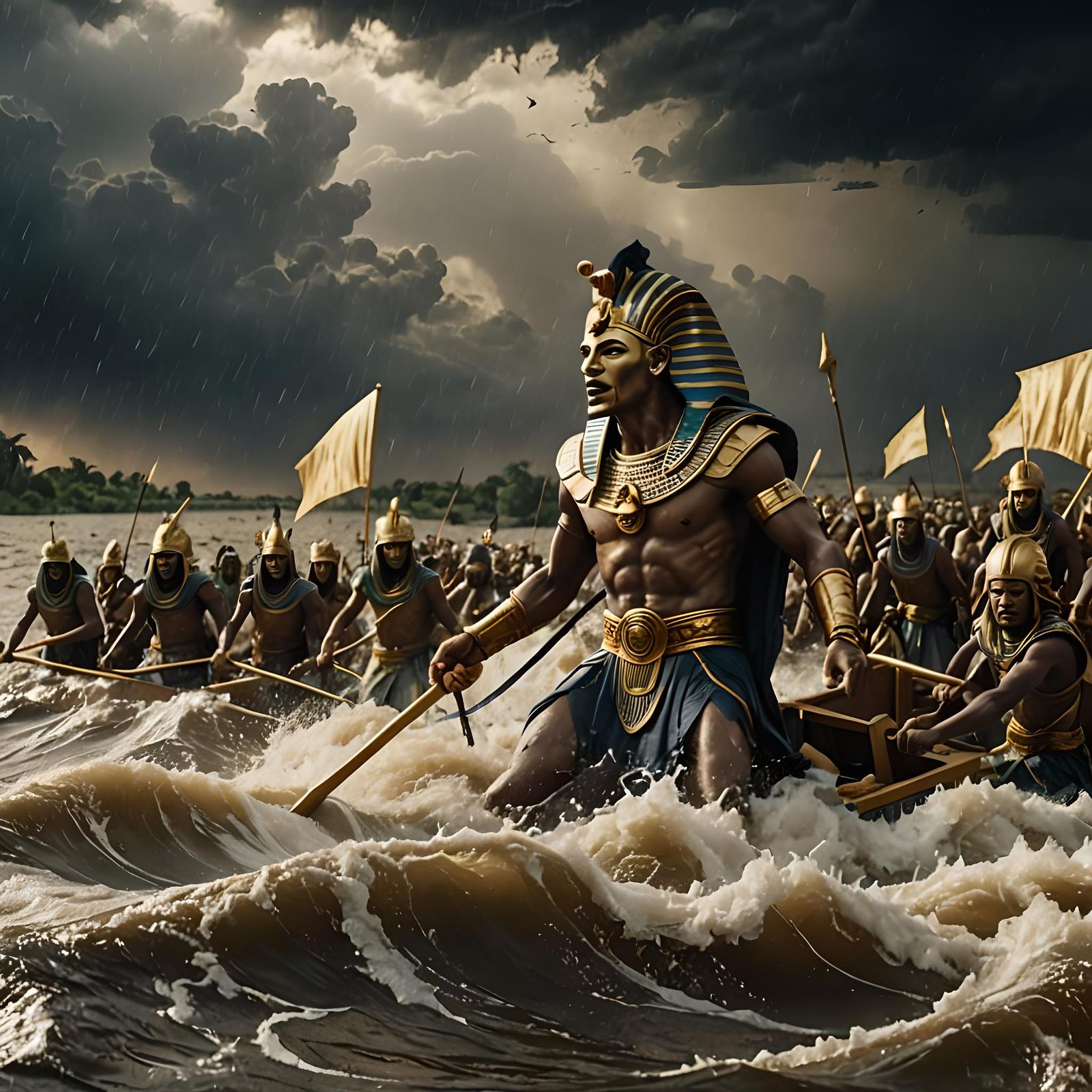 Ramses II's Army Drowning in the Nile River