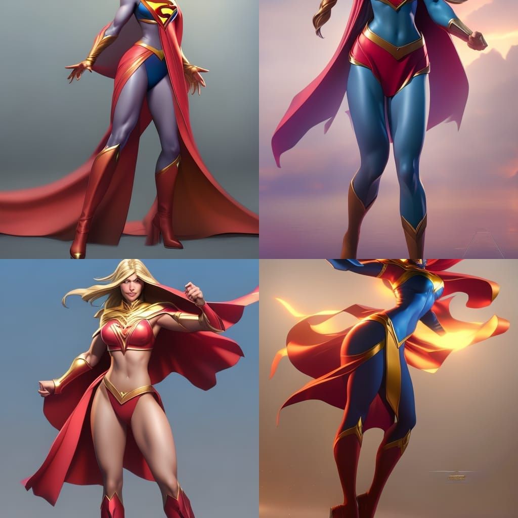 Supergirl Bikini Art in Dynamic Lighting Style