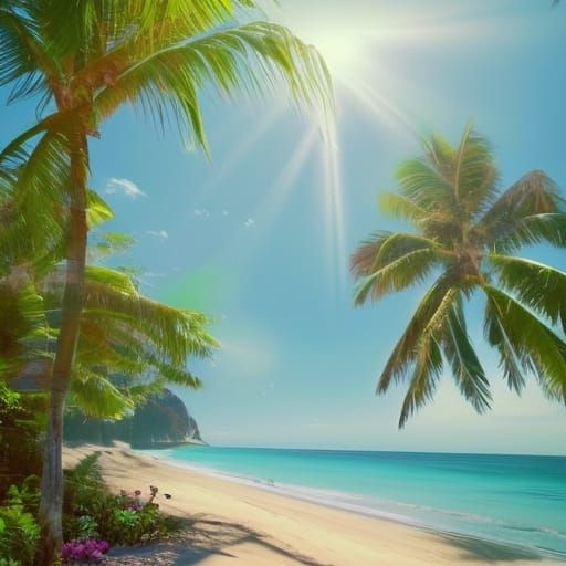 Beautiful tropical beach side view& tropical vibes& Crystal clean water vibes& oasis vibes& relaxing vibes& Beautiful vi...