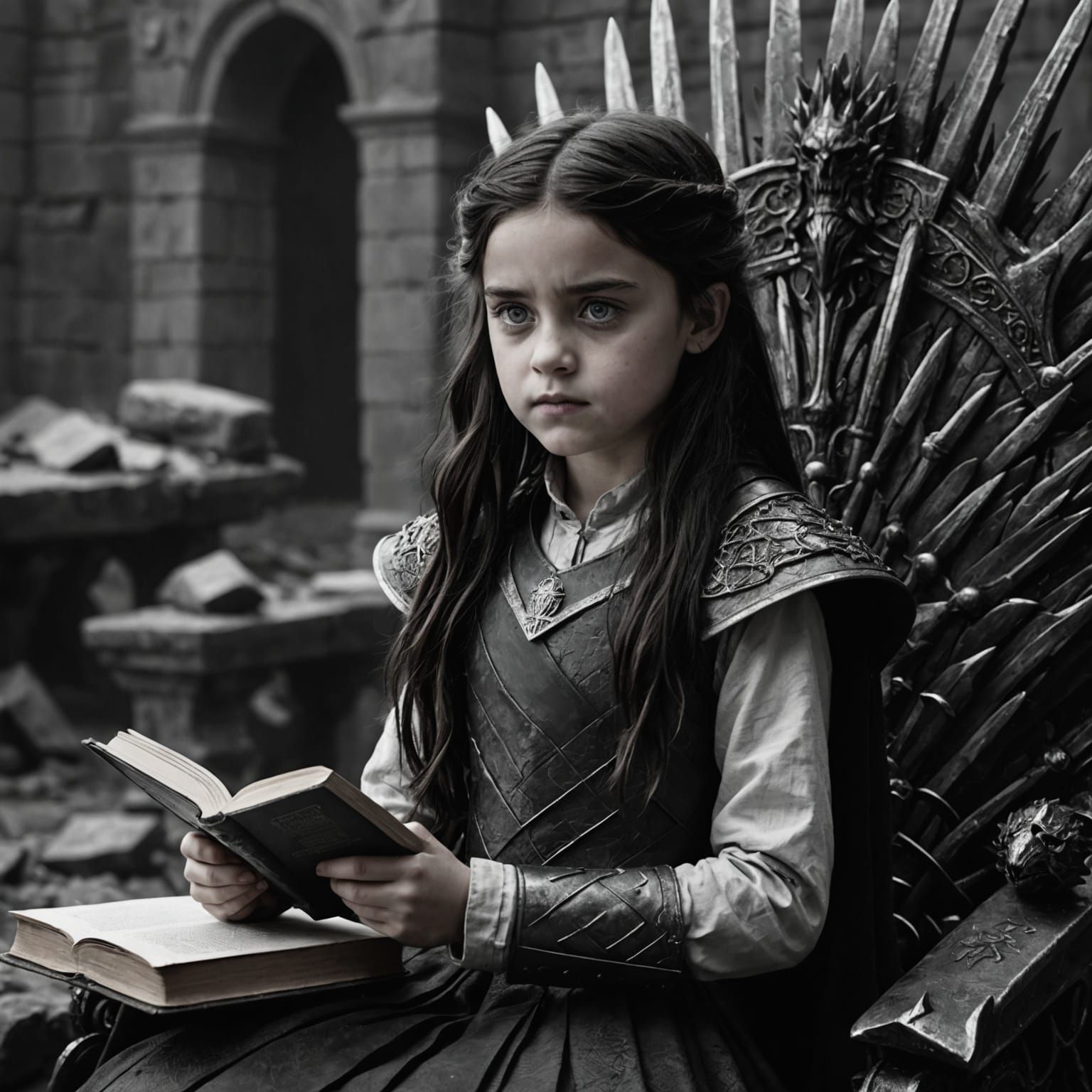Young Queens on the Iron Throne: Cinematic Film Still