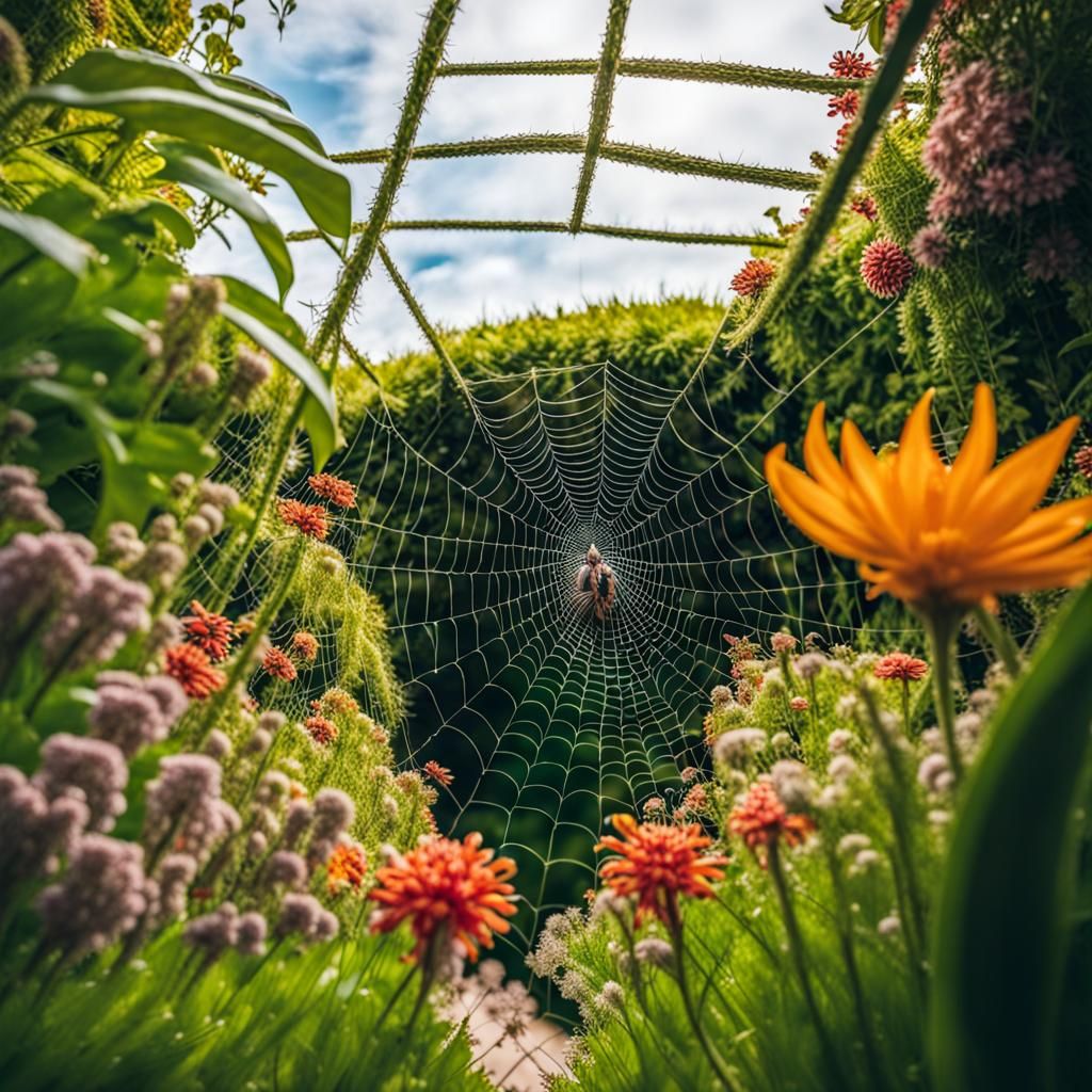 Spider's Perspective: Giant Garden in Gulliver's Style
