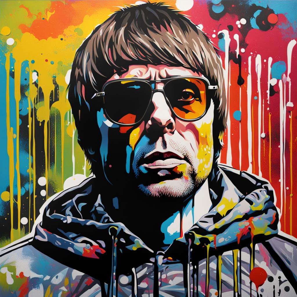 Liam Gallagher Graffiti Art in Splash Style