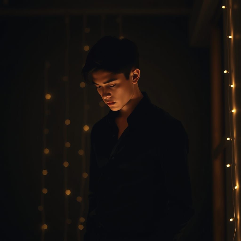 Contemplative Figure in a Moody Atmosphere