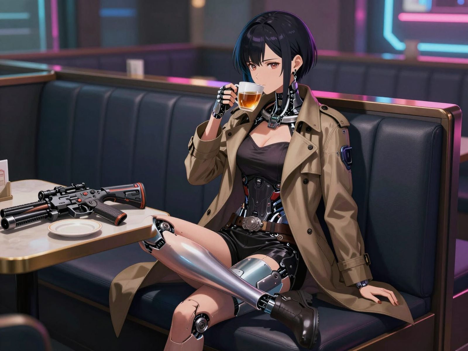 Cyberpunk Anime Cafe